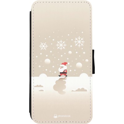 Coque iPhone 11 - Wallet noir Noël 2023 Minimalist Santa