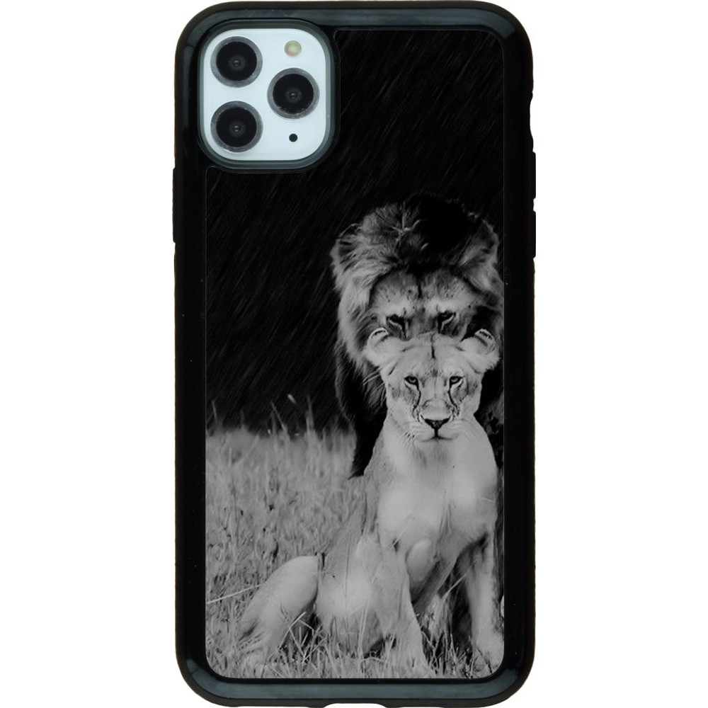 Coque iPhone 11 Pro Max - Hybrid Armor noir Angry lions