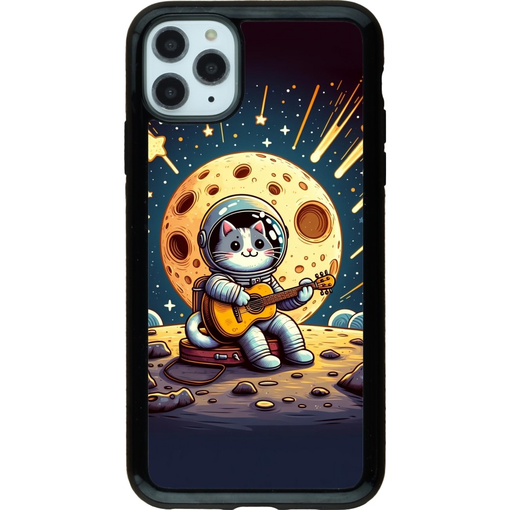 Coque iPhone 11 Pro Max - Hybrid Armor noir AstroCat RockLune