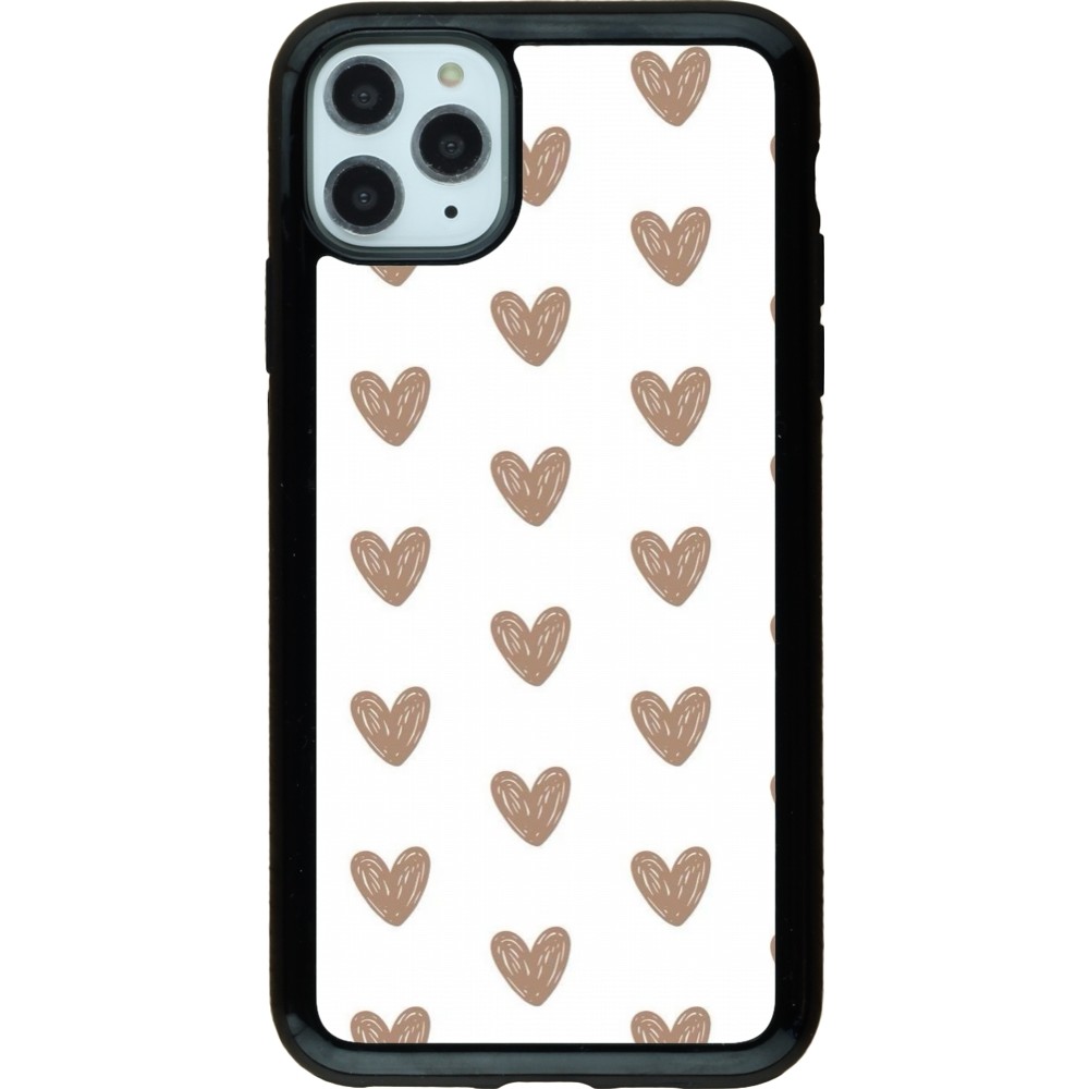 Coque iPhone 11 Pro Max - Hybrid Armor noir Autumn 2024 brown hearts