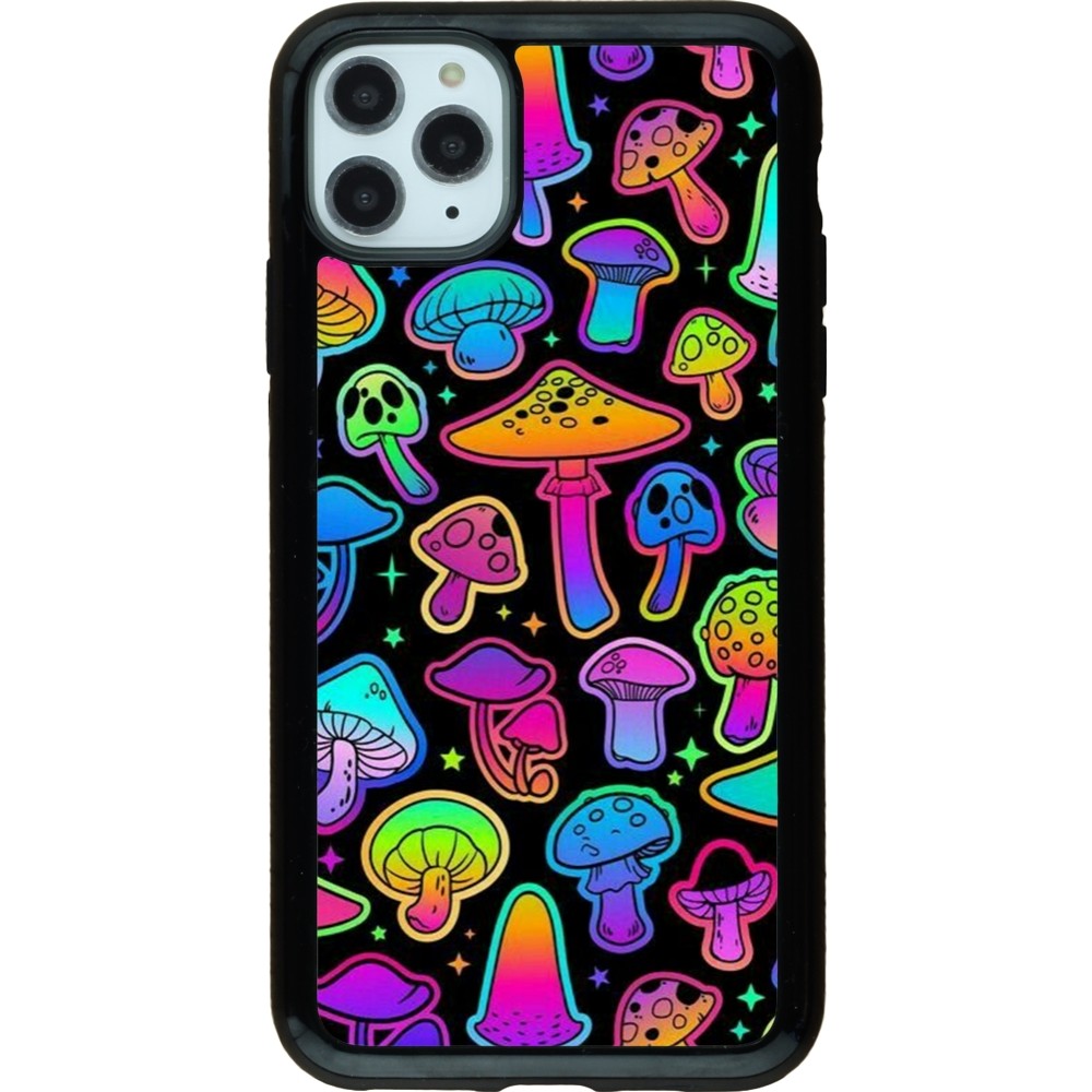 Coque iPhone 11 Pro Max - Hybrid Armor noir Autumn 2024 magic mushrooms