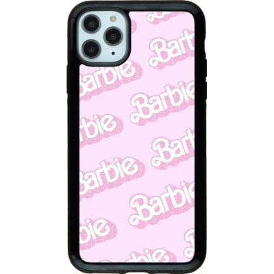 Coque iPhone 11 Pro Max - Hybrid Armor noir Barbie light pink pattern