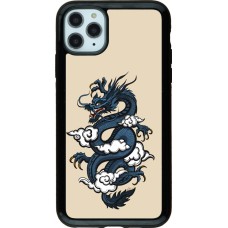 Coque iPhone 11 Pro Max - Hybrid Armor noir Blue Dragon Tattoo