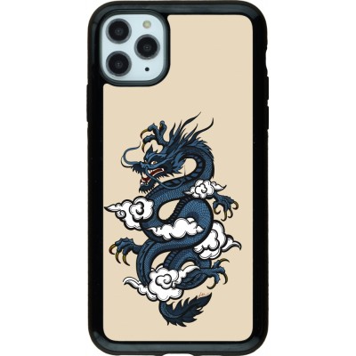 Coque iPhone 11 Pro Max - Hybrid Armor noir Blue Dragon Tattoo