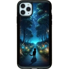 Coque iPhone 11 Pro Max - Hybrid Armor noir Chat noir promenade