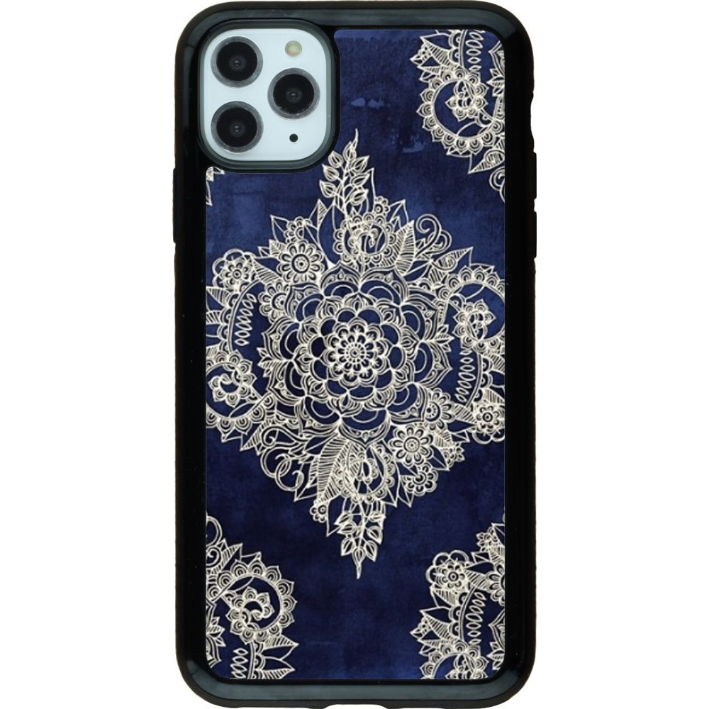 Coque iPhone 11 Pro Max - Hybrid Armor noir Cream Flower Moroccan