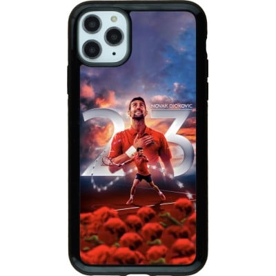 Coque iPhone 11 Pro Max - Hybrid Armor noir Djokovic 23 Grand Slam