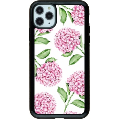 Coque iPhone 11 Pro Max - Hybrid Armor noir Easter 2024 pink flowers