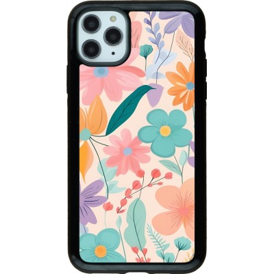 Coque iPhone 11 Pro Max - Hybrid Armor noir Easter 2024 spring flowers