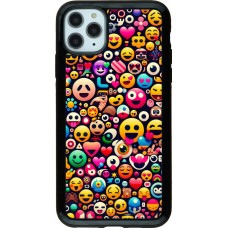 Coque iPhone 11 Pro Max - Hybrid Armor noir Emoji Mix Color