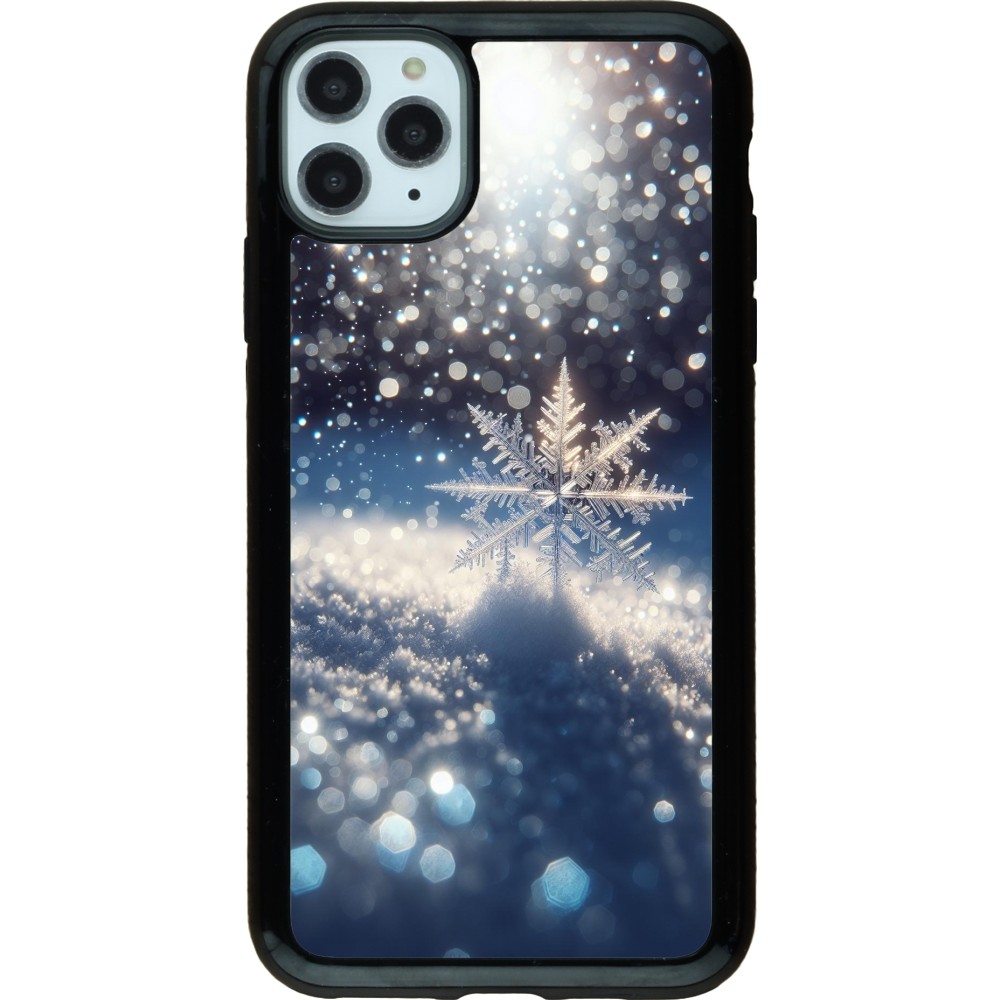 Coque iPhone 11 Pro Max - Hybrid Armor noir Flocon Solaire Éclat