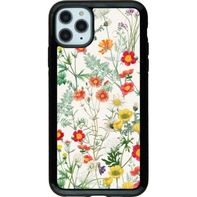 Coque iPhone 11 Pro Max - Hybrid Armor noir Flora Botanical Wildlife