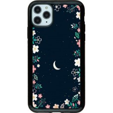 Coque iPhone 11 Pro Max - Hybrid Armor noir Flowers space