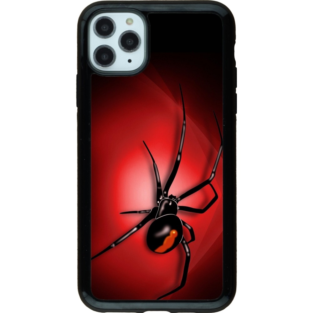 Coque iPhone 11 Pro Max - Hybrid Armor noir Halloween 2023 spider black widow