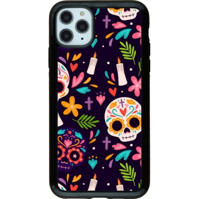 Coque iPhone 11 Pro Max - Hybrid Armor noir Halloween 2023 mexican style