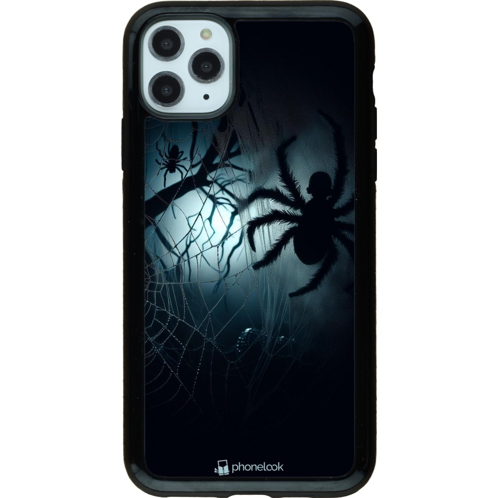 Coque iPhone 11 Pro Max - Hybrid Armor noir Halloween 2024 Dark Spider