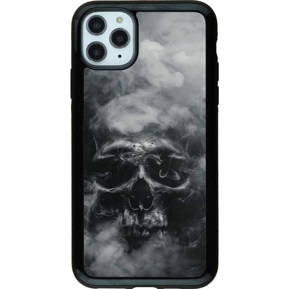 Coque iPhone 11 Pro Max - Hybrid Armor noir Halloween 2024 smoky skull