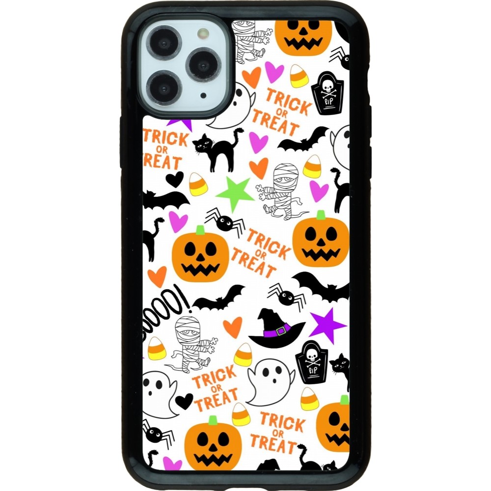 Coque iPhone 11 Pro Max - Hybrid Armor noir Halloween 2024 trick or treat