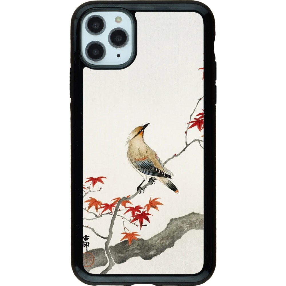 Coque iPhone 11 Pro Max - Hybrid Armor noir Japanese Bird