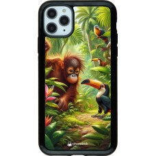 Coque iPhone 11 Pro Max - Hybrid Armor noir Jungle Tropicale Tayrona