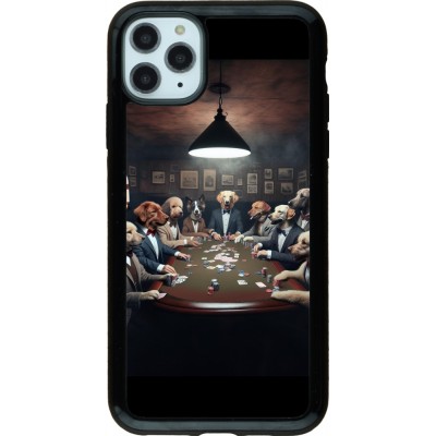 Coque iPhone 11 Pro Max - Hybrid Armor noir Les pokerdogs