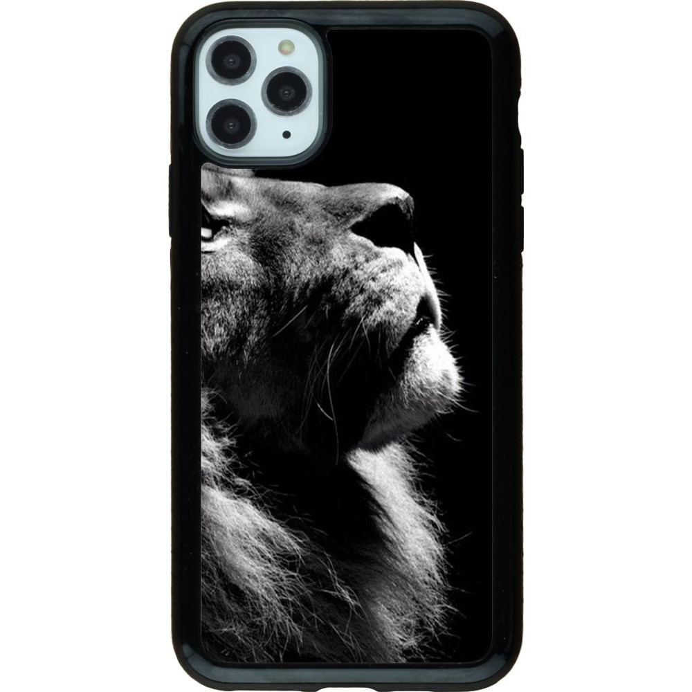 Coque iPhone 11 Pro Max - Hybrid Armor noir Lion looking up