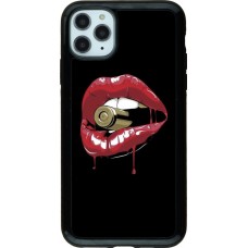 Coque iPhone 11 Pro Max - Hybrid Armor noir Lips bullet