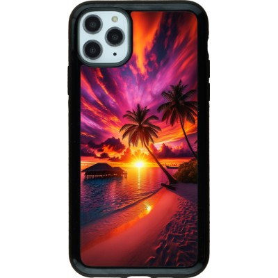 Coque iPhone 11 Pro Max - Hybrid Armor noir Maldives Dusk Bliss