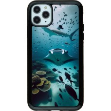 Coque iPhone 11 Pro Max - Hybrid Armor noir Manta Lagon Nettoyage