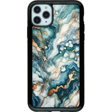 Coque iPhone 11 Pro Max - Hybrid Armor noir Marbre Vert Bleu Doré