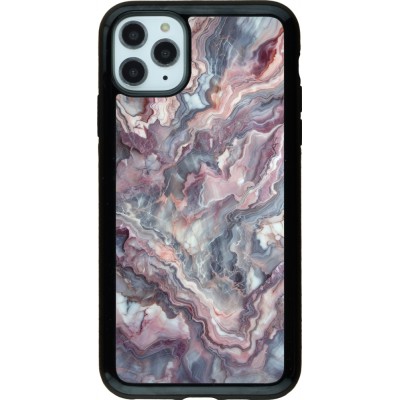 Coque iPhone 11 Pro Max - Hybrid Armor noir Marbre violette argentée