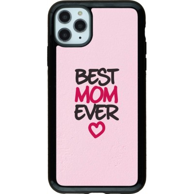 Coque iPhone 11 Pro Max - Hybrid Armor noir Mom 2023 best Mom ever pink