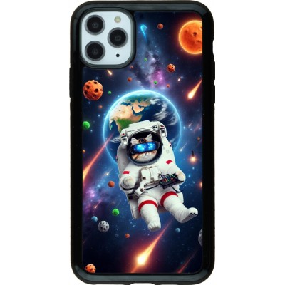 Coque iPhone 11 Pro Max - Hybrid Armor noir VR SpaceCat Odyssey