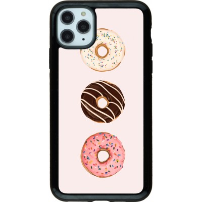 Coque iPhone 11 Pro Max - Hybrid Armor noir Spring 23 donuts