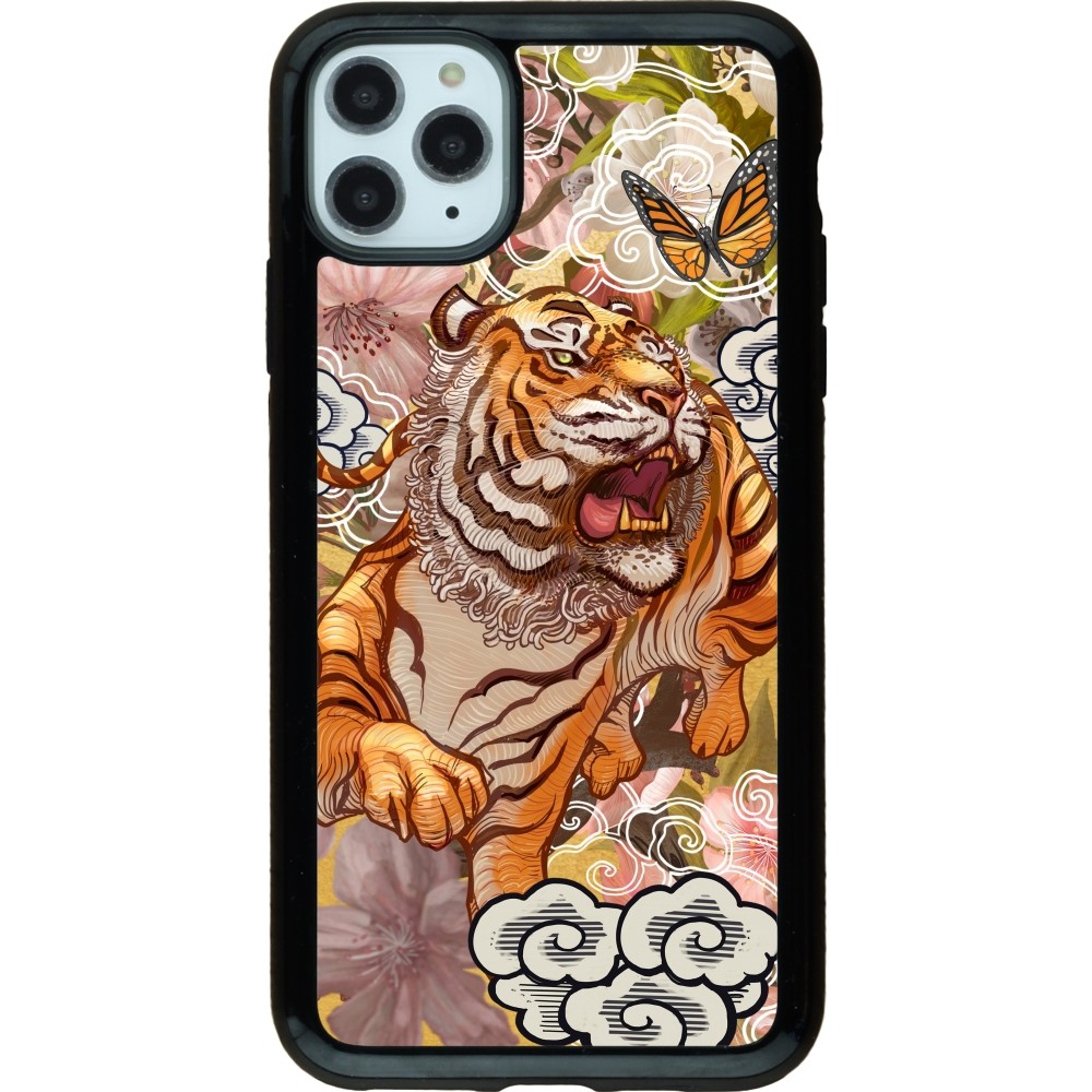 Coque iPhone 11 Pro Max - Hybrid Armor noir Spring 23 japanese tiger