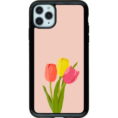 Coque iPhone 11 Pro Max - Hybrid Armor noir Spring 23 tulip trio