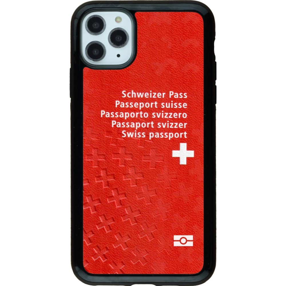 Coque iPhone 11 Pro Max - Hybrid Armor noir Swiss Passport