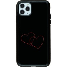 Coque iPhone 11 Pro Max - Hybrid Armor noir Valentine 2023 attached heart