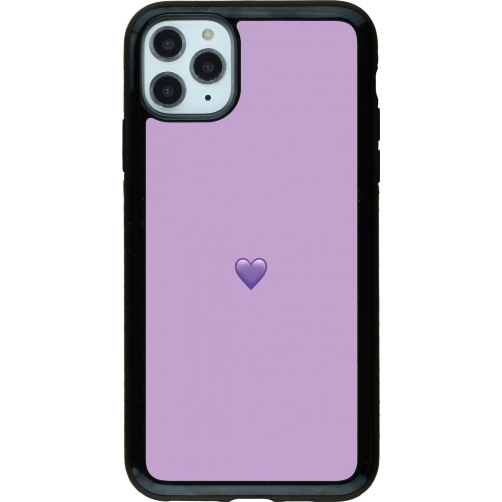 iPhone 11 Pro Max Case Hülle - Hybrid Armor schwarz Valentine 2023 purpule single heart