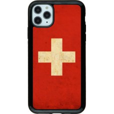 Coque iPhone 11 Pro Max - Hybrid Armor noir Vintage Flag SWISS