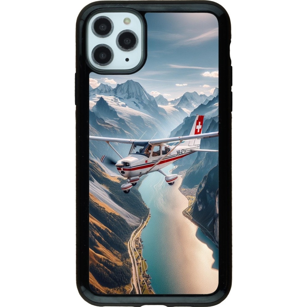 Coque iPhone 11 Pro Max - Hybrid Armor noir Vol Alpin Suisse