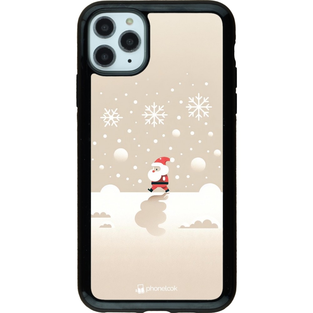 Coque iPhone 11 Pro Max - Hybrid Armor noir Noël 2023 Minimalist Santa