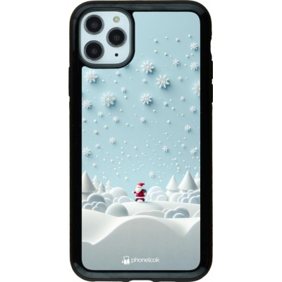 Coque iPhone 11 Pro Max - Hybrid Armor noir Noël 2023 Petit Père Flocon