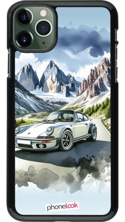 iPhone 11 Pro Max Case Hülle - Porsche 911 Berg Aquarell