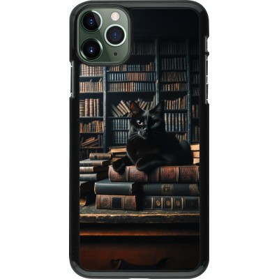 Coque iPhone 11 Pro Max - Chat livres sombres