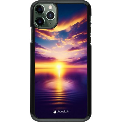 Coque iPhone 11 Pro Max - Coucher soleil jaune violet