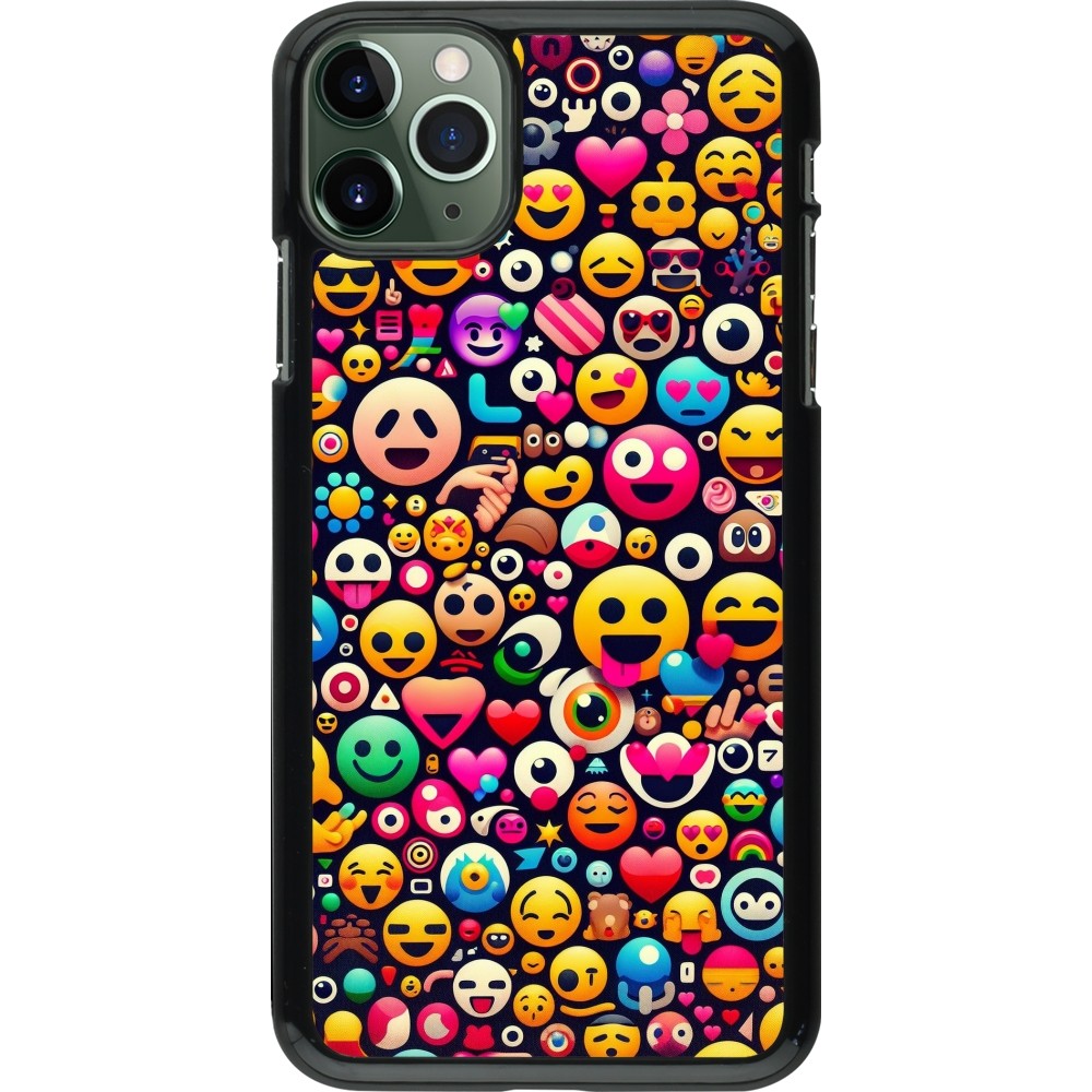 Coque iPhone 11 Pro Max - Emoji Mix Color