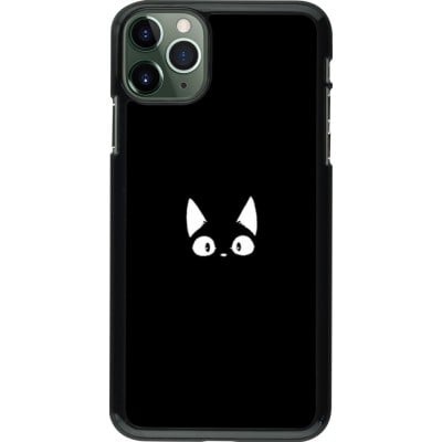 Coque iPhone 11 Pro Max - Funny cat on black