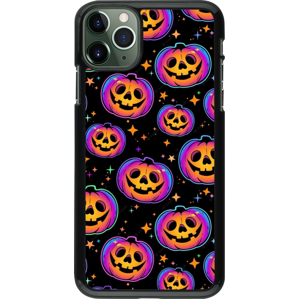 iPhone 11 Pro Max Case Hülle - Halloween 2024 rainbow pumpkins