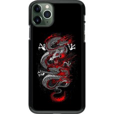 Coque iPhone 11 Pro Max - Japanese style Dragon Tattoo Red Black